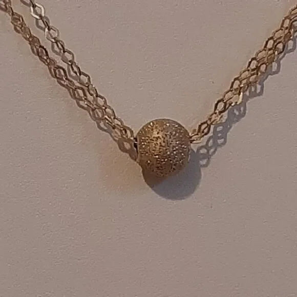 925 Italy Gold-Tone Stardust Ball Necklace 5.7g sterling silver Signed, tested - Picture 10 of 10
